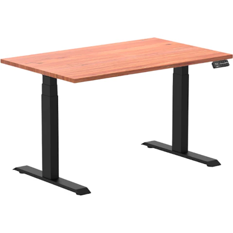 Desky 120 x 75cm Red Cedar Dual Softwood Sit Stand Desk - Matte Black