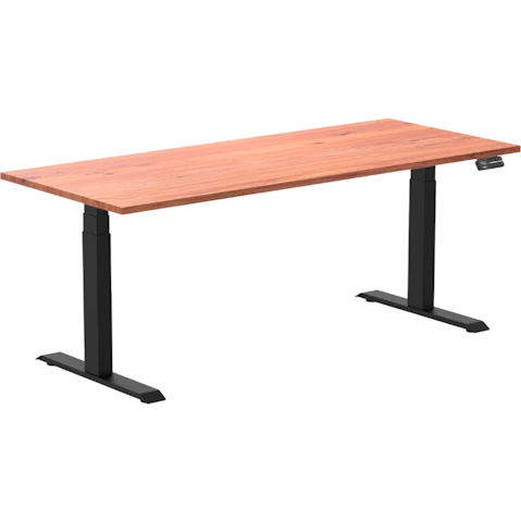Desky 180 x 75cm Red Cedar Dual Softwood Sit Stand Desk - Matte Black
