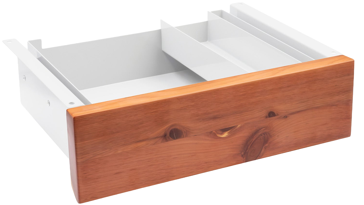 Desky Minimal Red Cedar Softwood Under-Desk Drawer - White