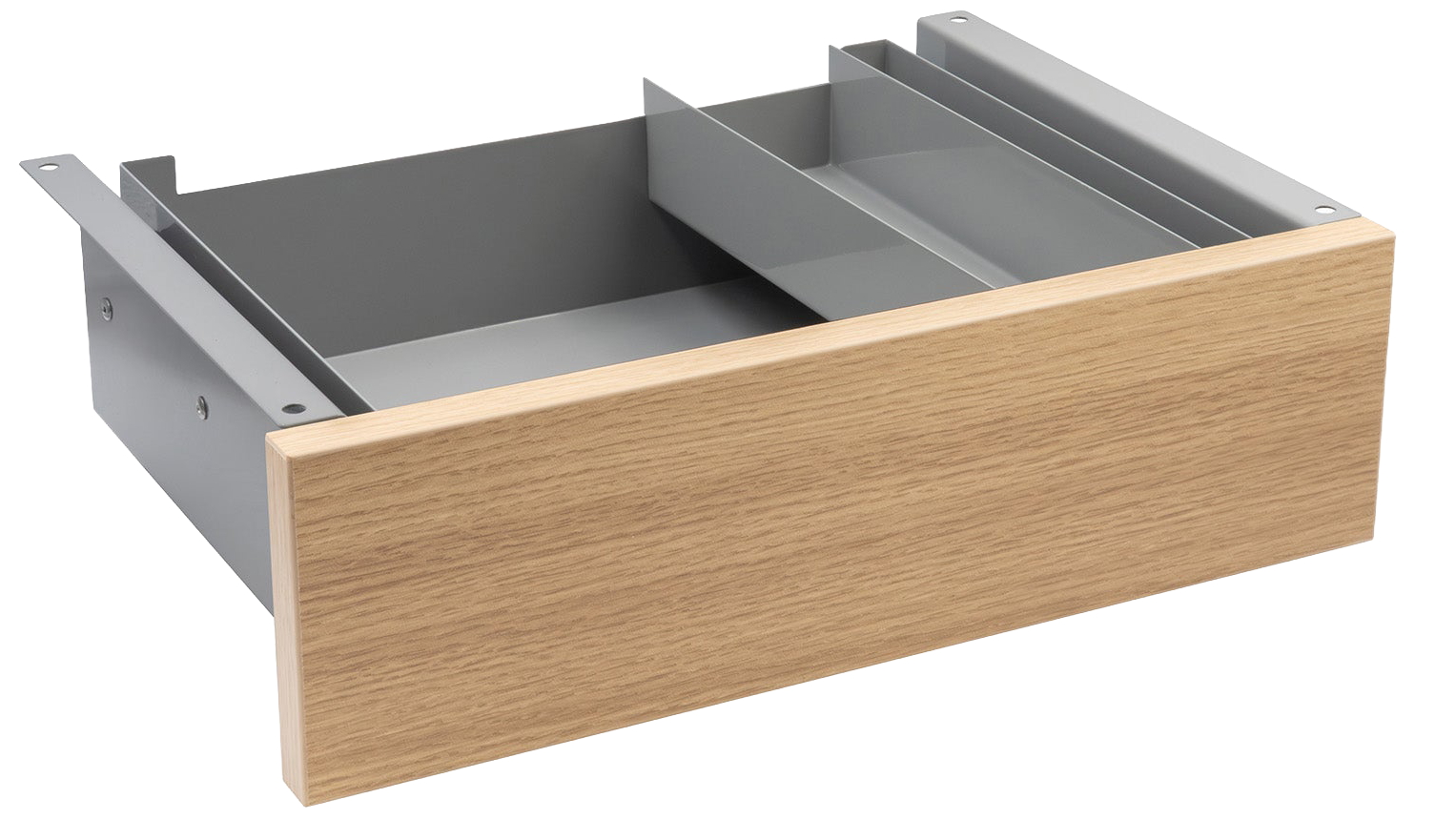 Desky Minimal Sublime Teak Melamine Under-Desk Drawer - Grey