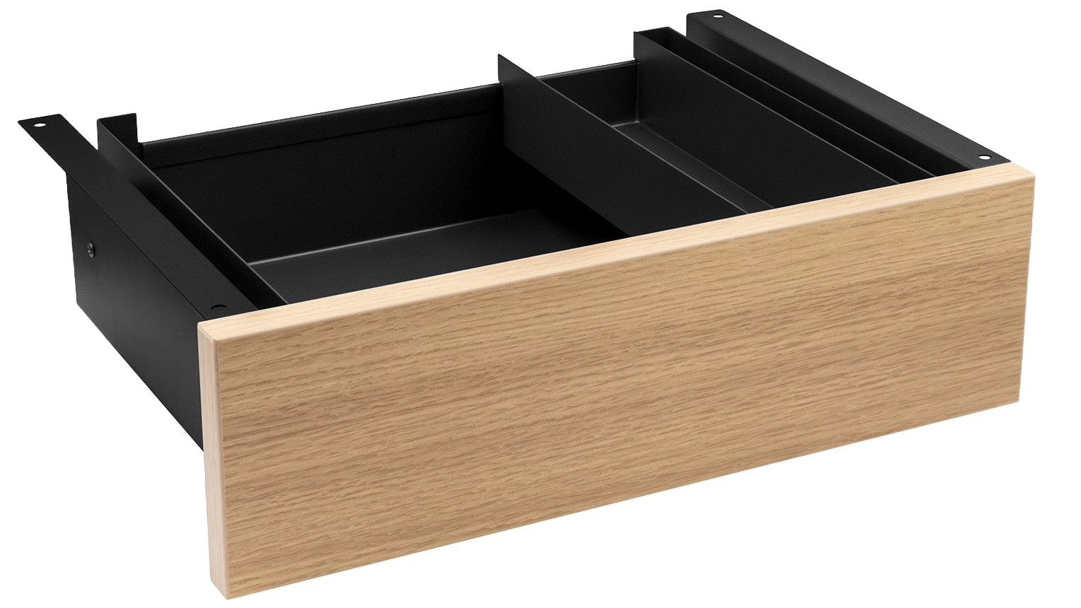 Desky Minimal Sublime Teak Melamine Under-Desk Drawer - Black