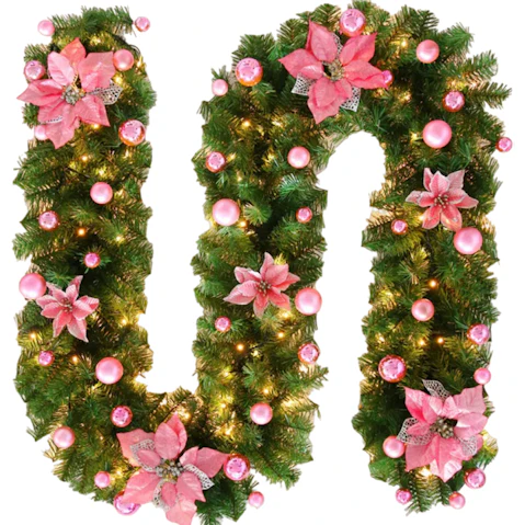 NNEOBA 2.7metre Radiant LED Light Christmas Rattan Wreath