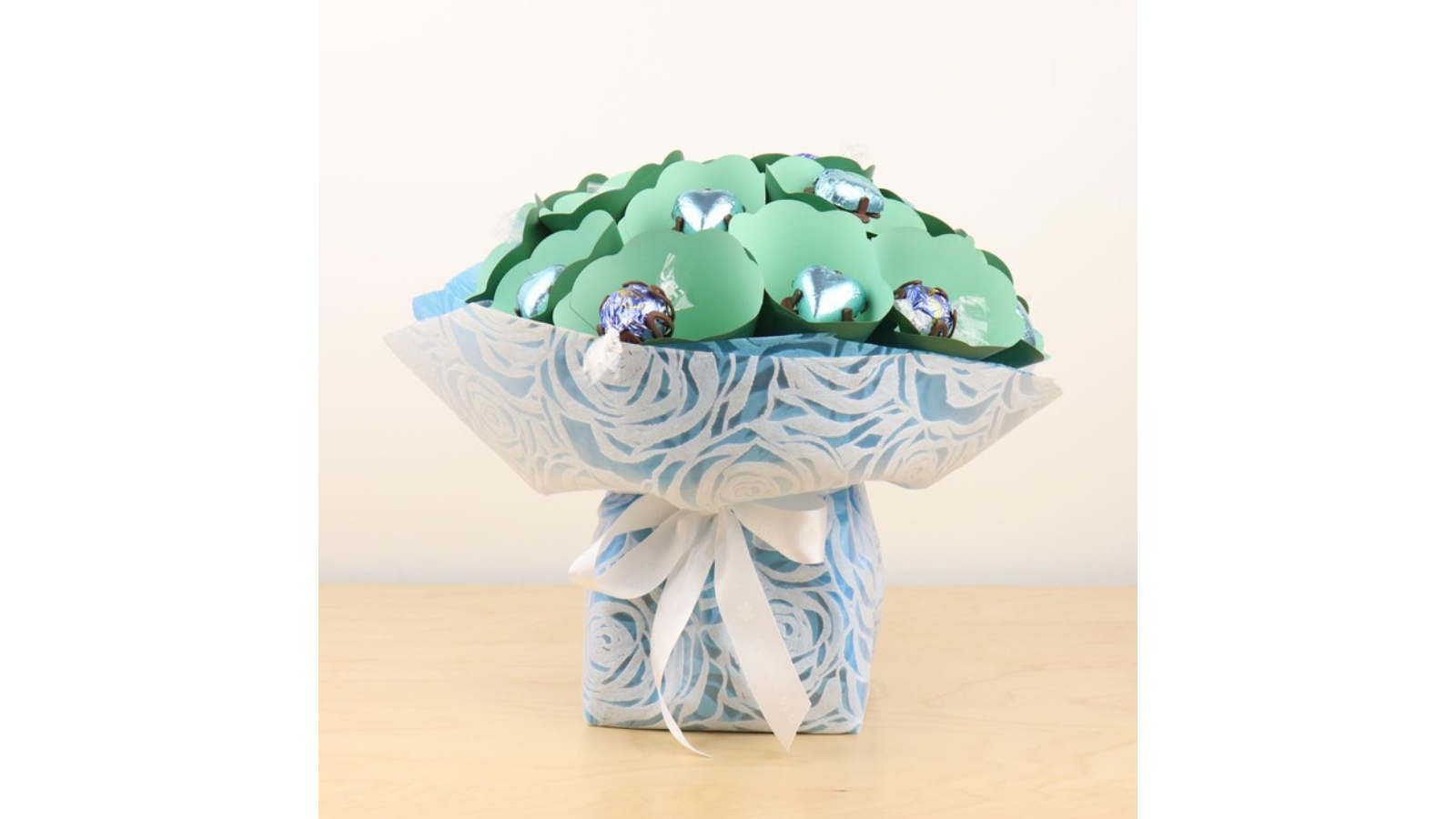 Edible Blooms Small Aqua Lindt Chocolate Bouquet