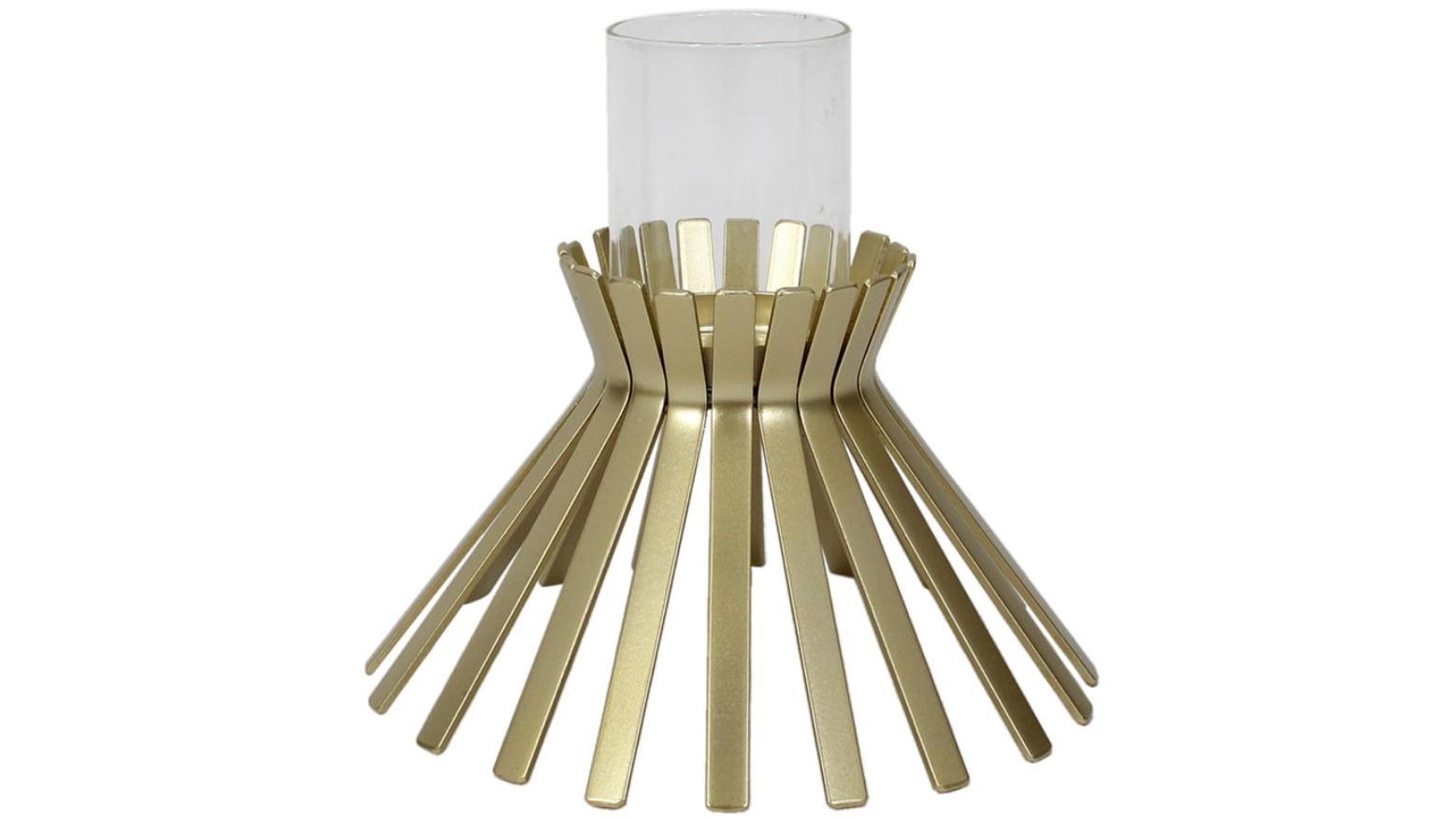 High St Aura Slatted Pillar Candle Holder - 23 x 21cm