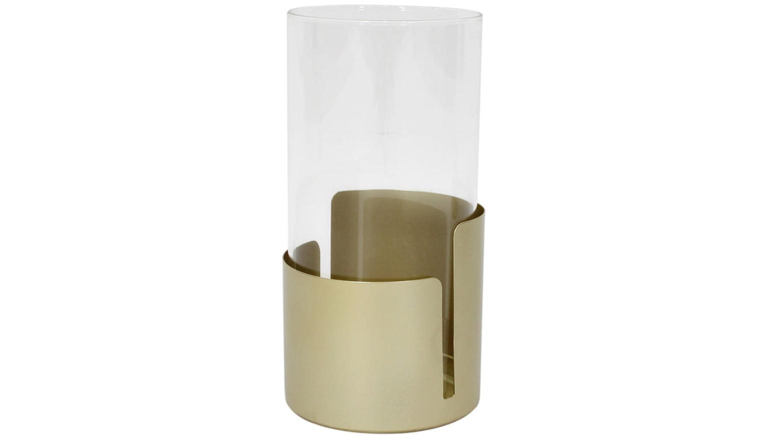 Willow & Silk Gold Aura Slatted Pillar Candle Holder