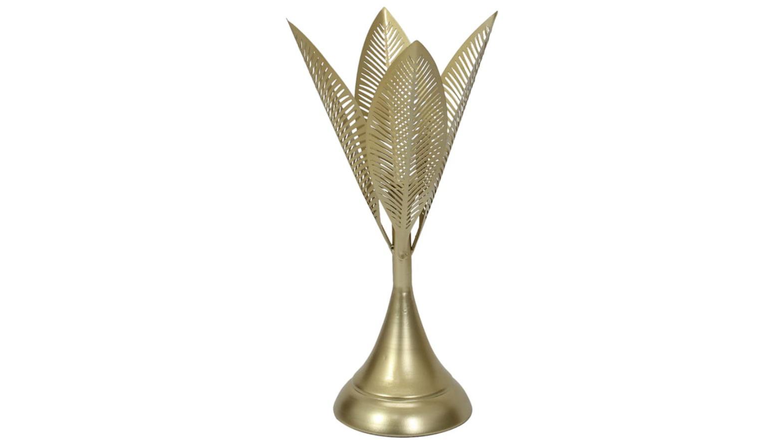 High St Aura Leaves Taper Candle Holder - 14 x 32cm