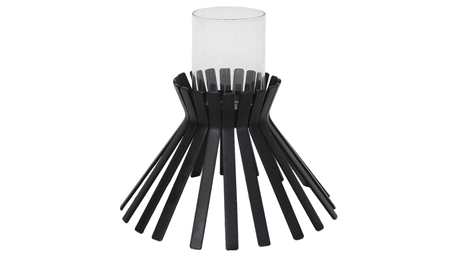 High St Eclipse Slatted Pillar Candle Holder - 23 x 21cm