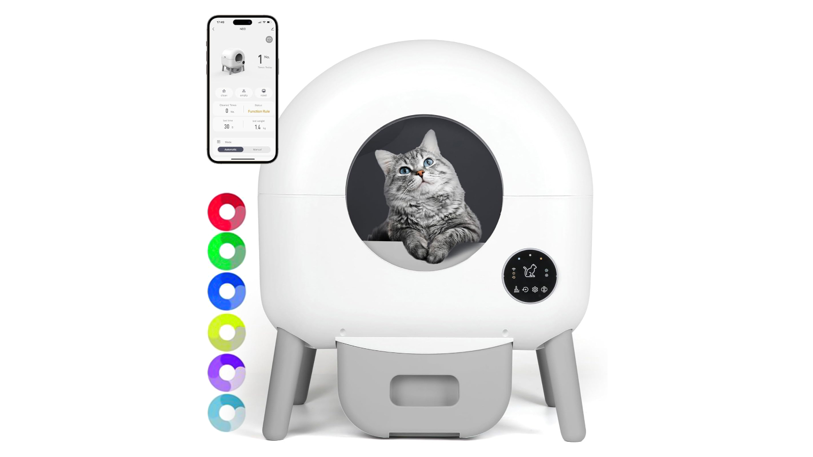 Advwin Automatic Smart Self Cleaning Cat Litter Box - 90Litre