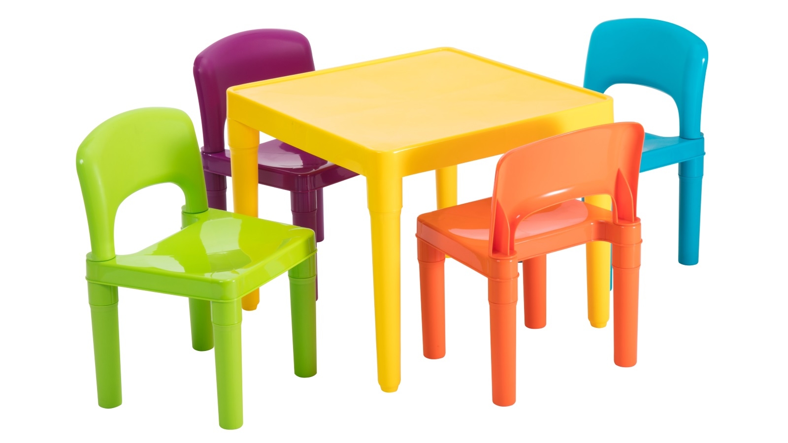 Gem Toys Delsun Kids Plastic 5-Piece Table & 4 Chairs Set