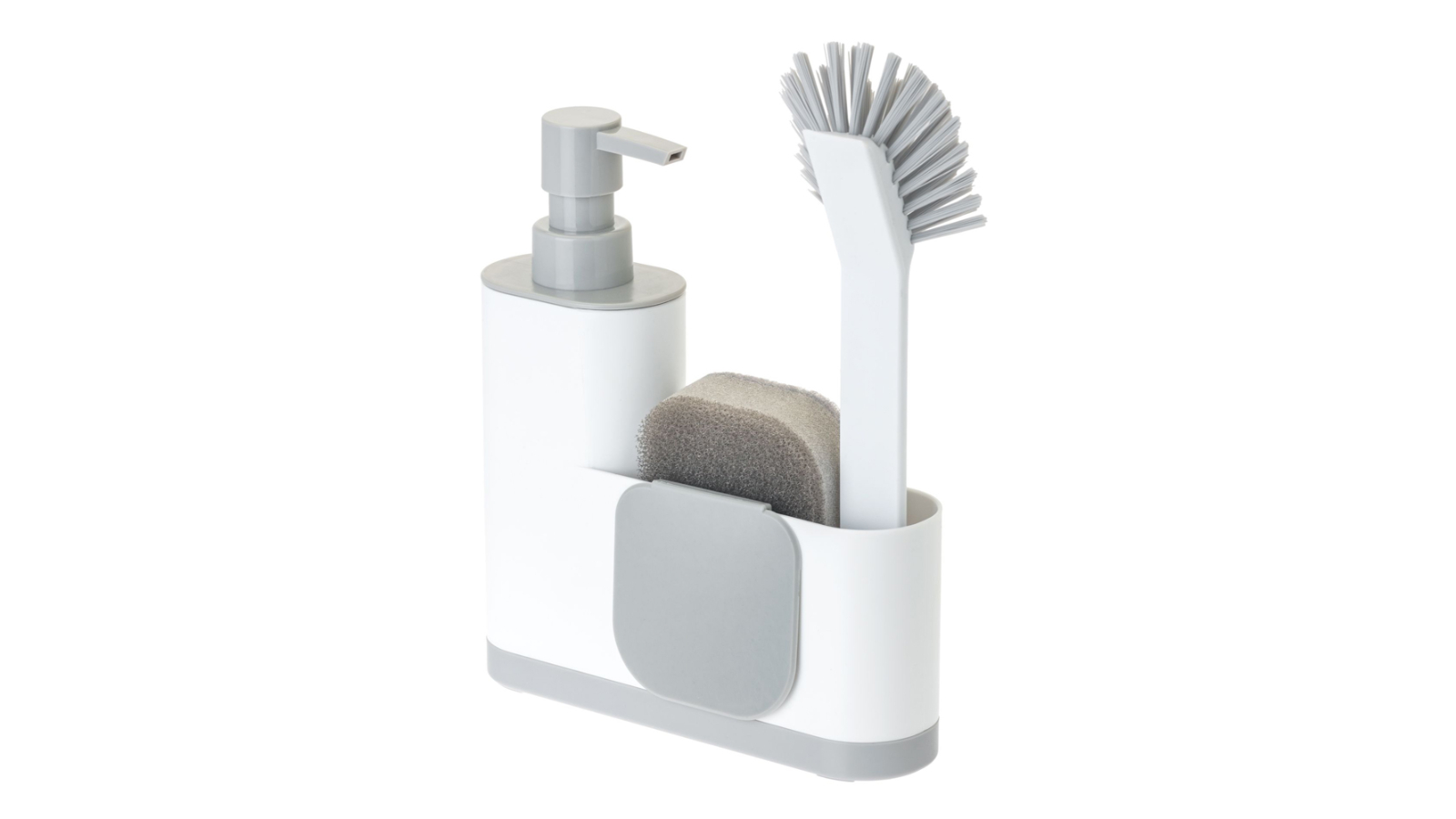 Vigar 4 Piece Rengo Sink Caddy Set with Brush Sponge and Dispenser - White