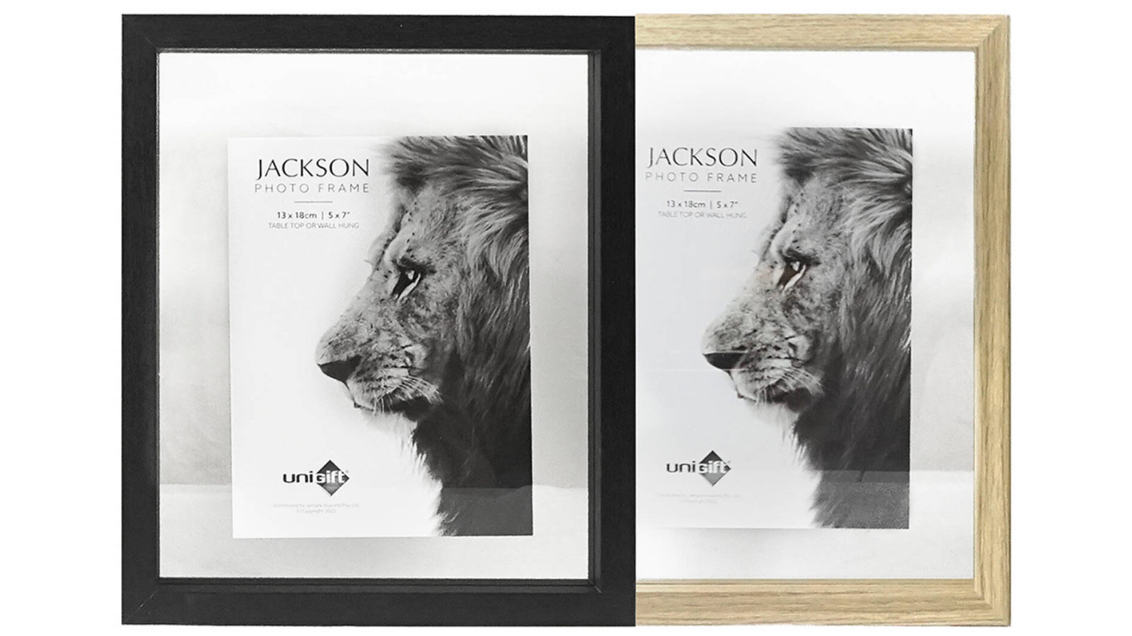 Unigift Jackson Floating Portait Landscape Frame Black/Natural Assorted - 13 x 18cm