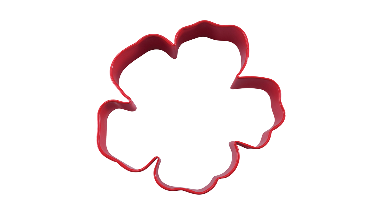 Bakeria R and M Hibiscus Flower Polyresin Coated Steel Bake Mould Cookie Cutter - Red