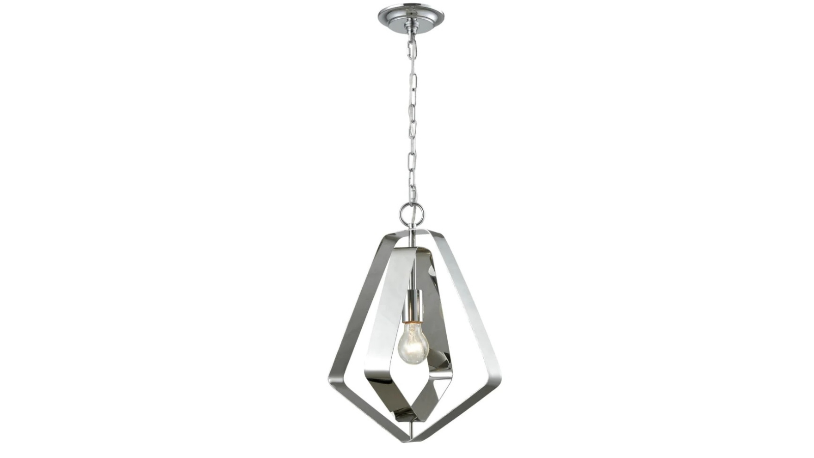 Orbita Small Bohemian Polished Nickel Pentagon x 2 Pendant Light