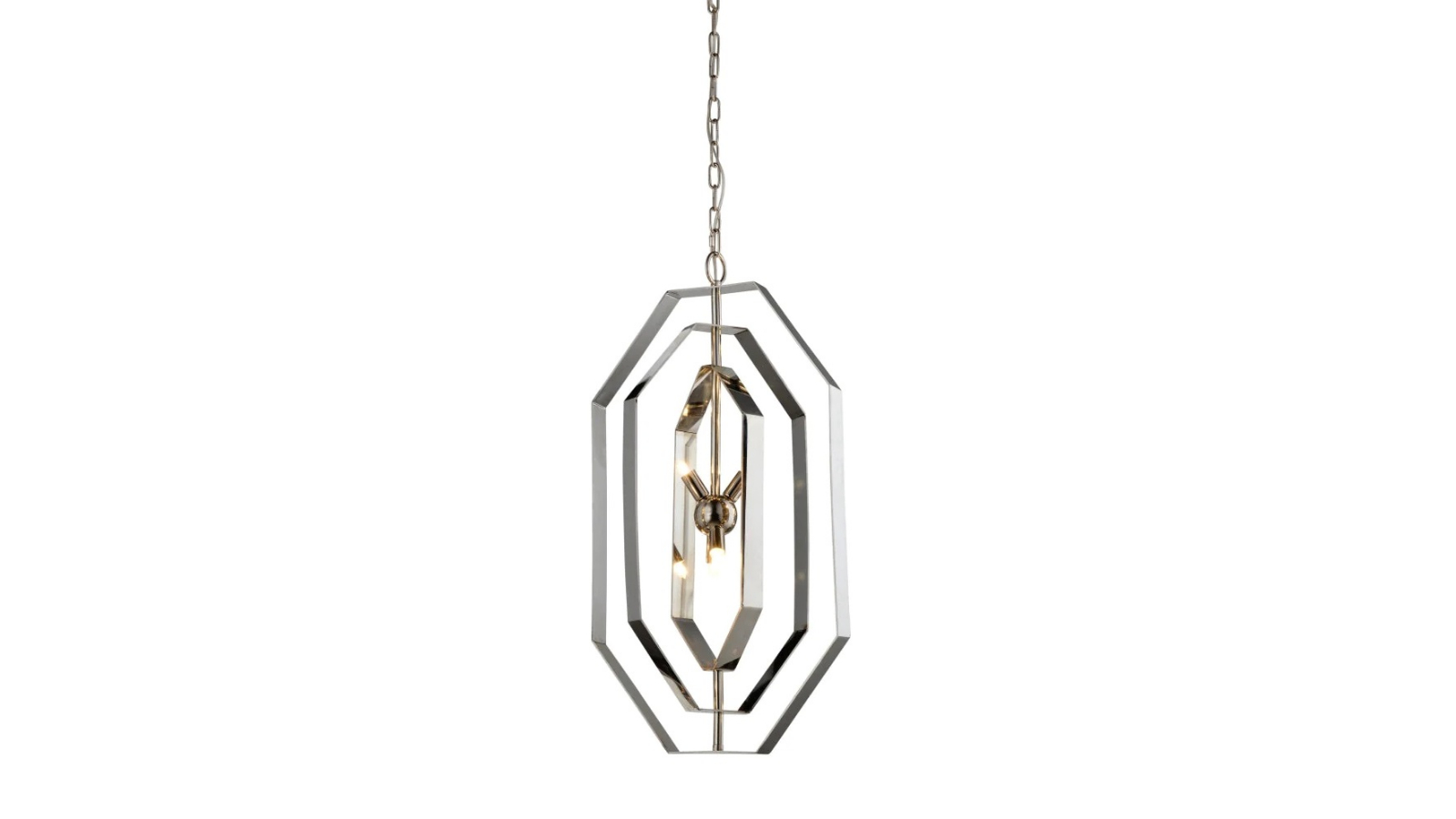 Orbita Octagon Nickel Bohemian Polished x 3 Pendant Light