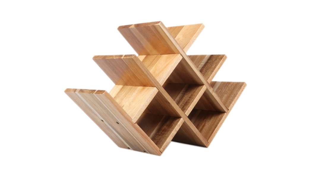 Sherwood Home Natural Acacia Wood 8 Bottle Tabletop Wine Rack Brown