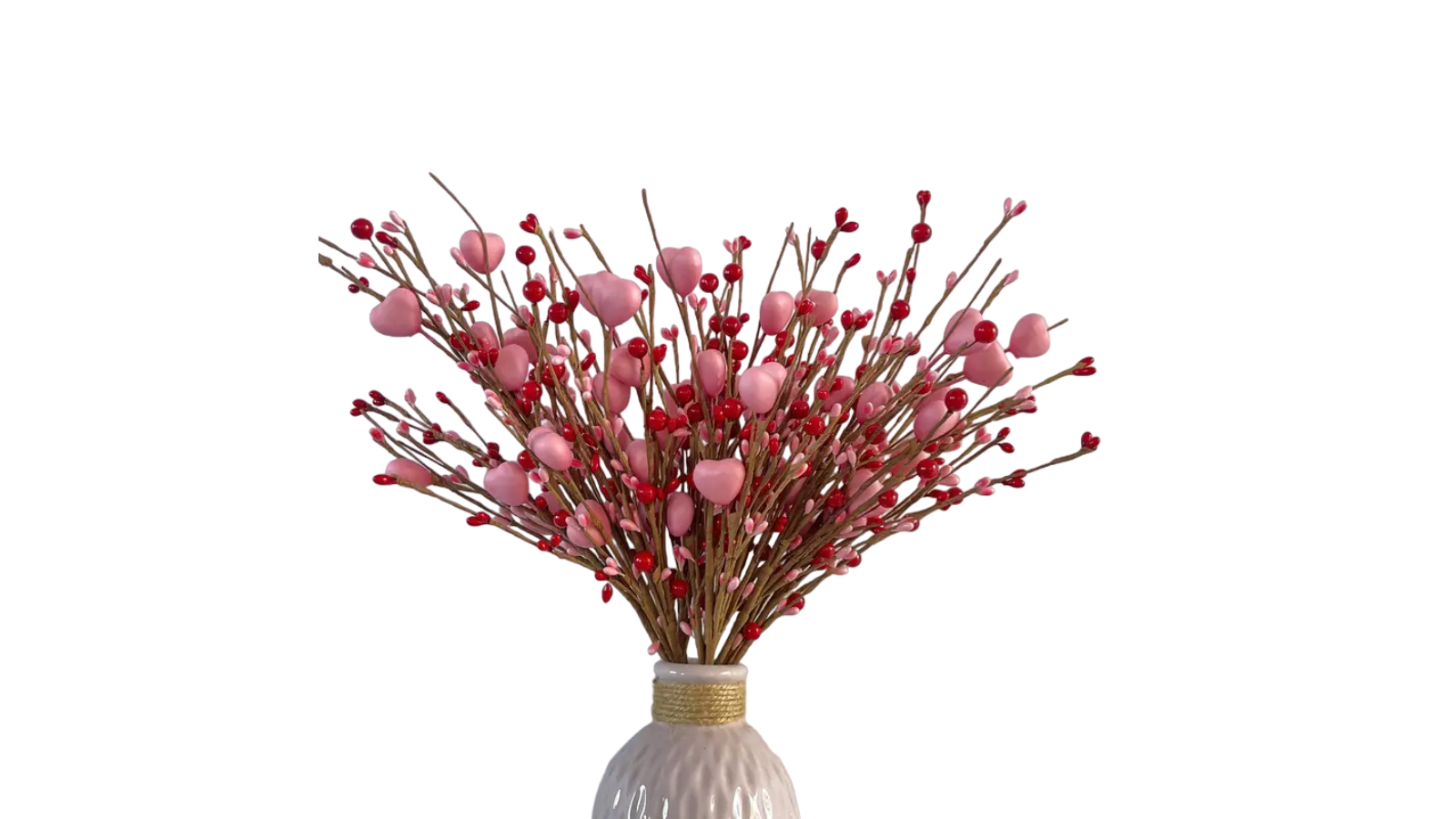 TM 8 Piece Heart-Shaped Pink and Red Berry Stem