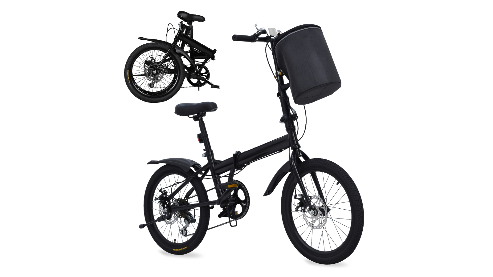 Advwin 20-inch Folding Bicycle - Black