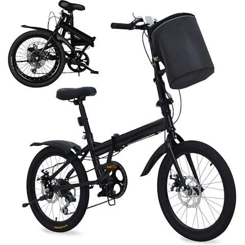 Advwin 20-inch Folding Bicycle - Black