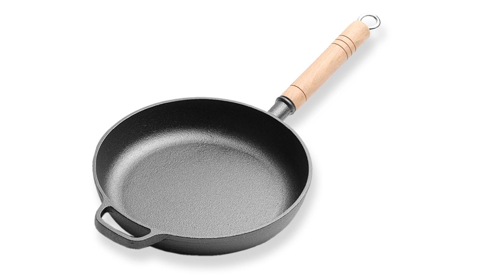 SOGA 25cm Round Cast Iron Frying Pan Skillet Steak Sizzle Platter with Helper Handle