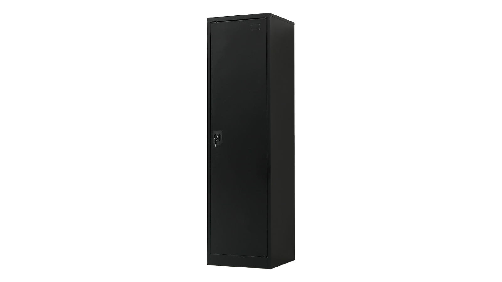 Randy and Travis Machinery Single Door Metal Tall Cabinet Shelf Storage for Home Office Gym - Black