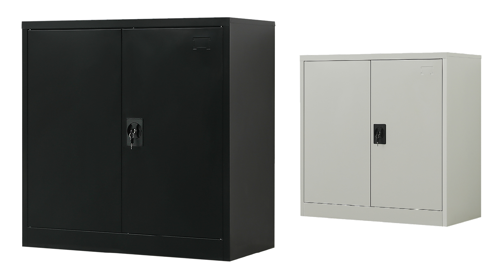 Randy and Travis Machinery Two Door Metal Short Cabinet Shelf Storage for Home Office Gym