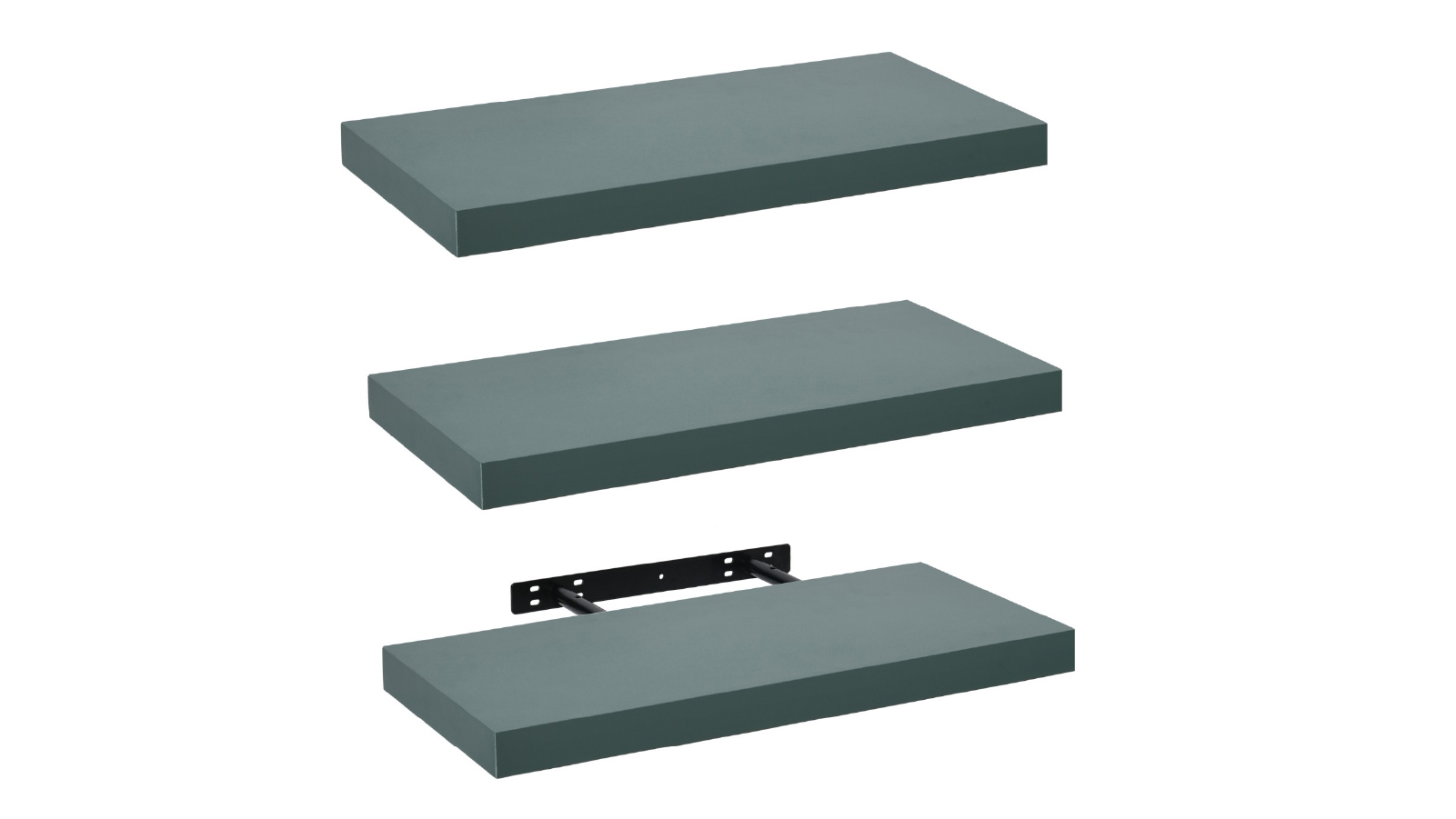 Takara 3 Set of Green Seiso Floating Wall Shelves Display Rack - 60cm