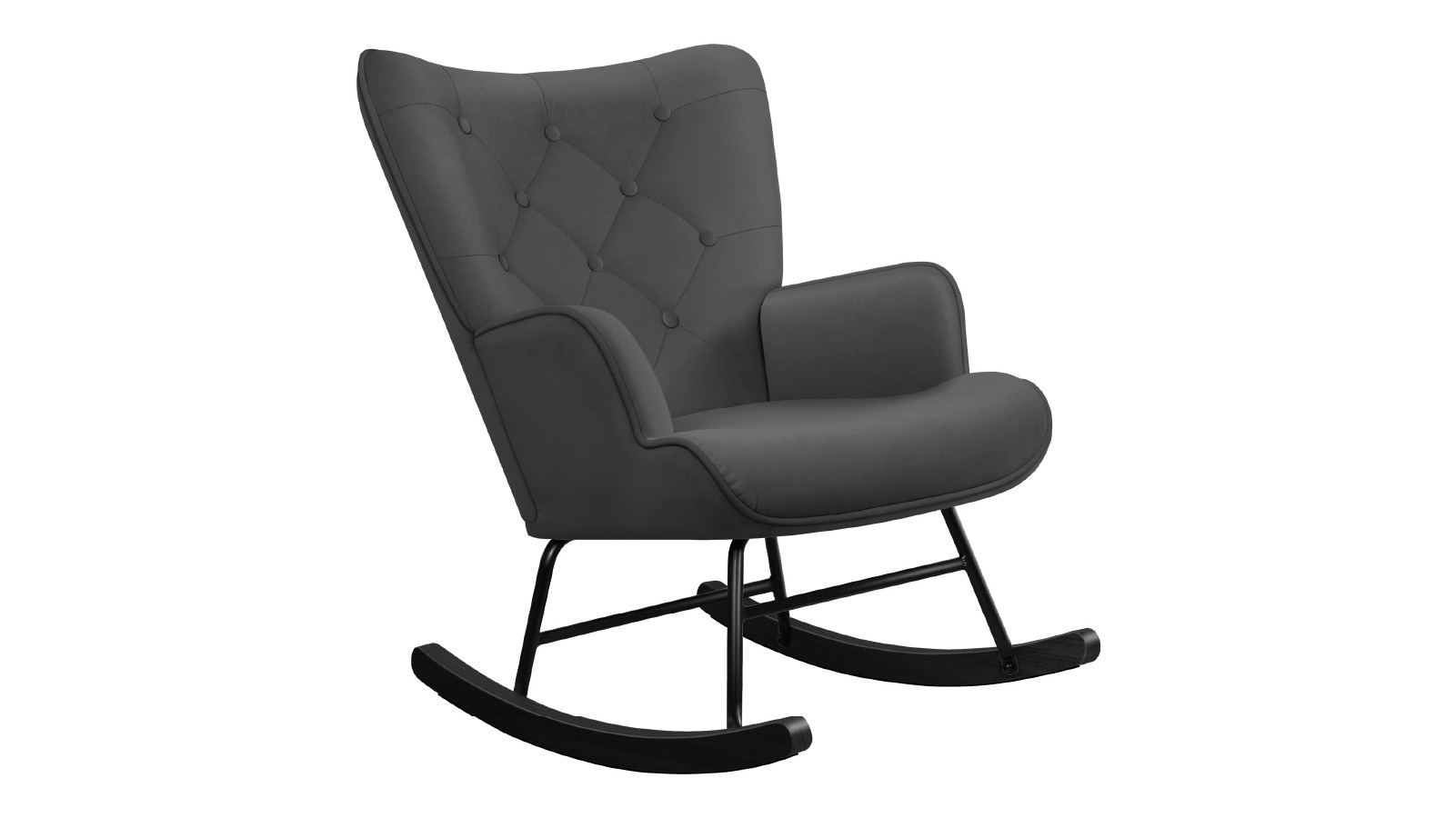 Alfordson Velvet Rocking Chair - Grey