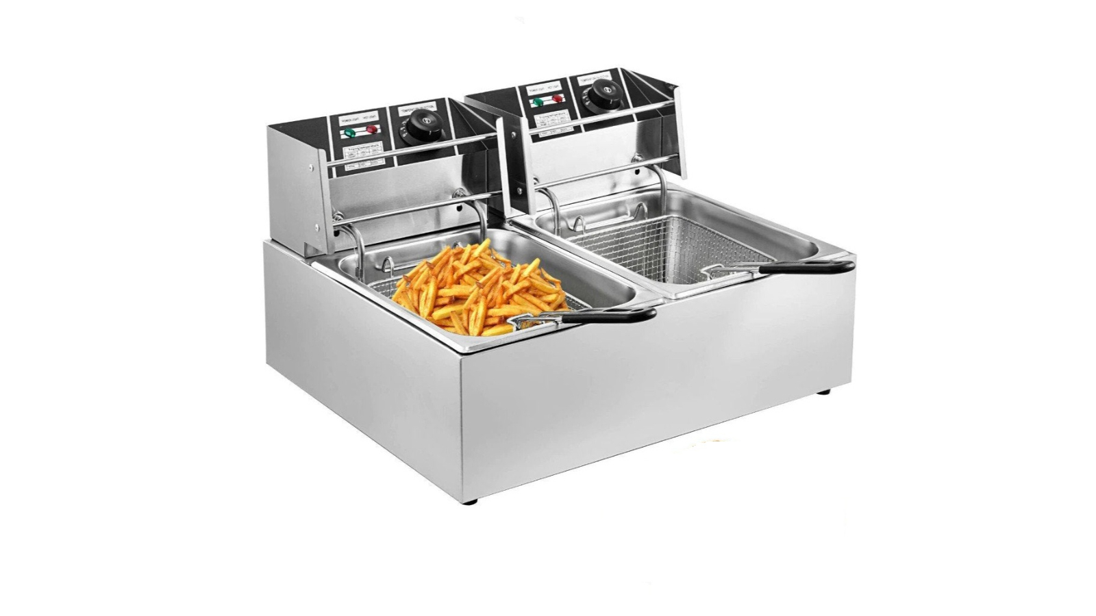 AUPK Commercial Electric Double Chip Deep Fryer - 20 Litre