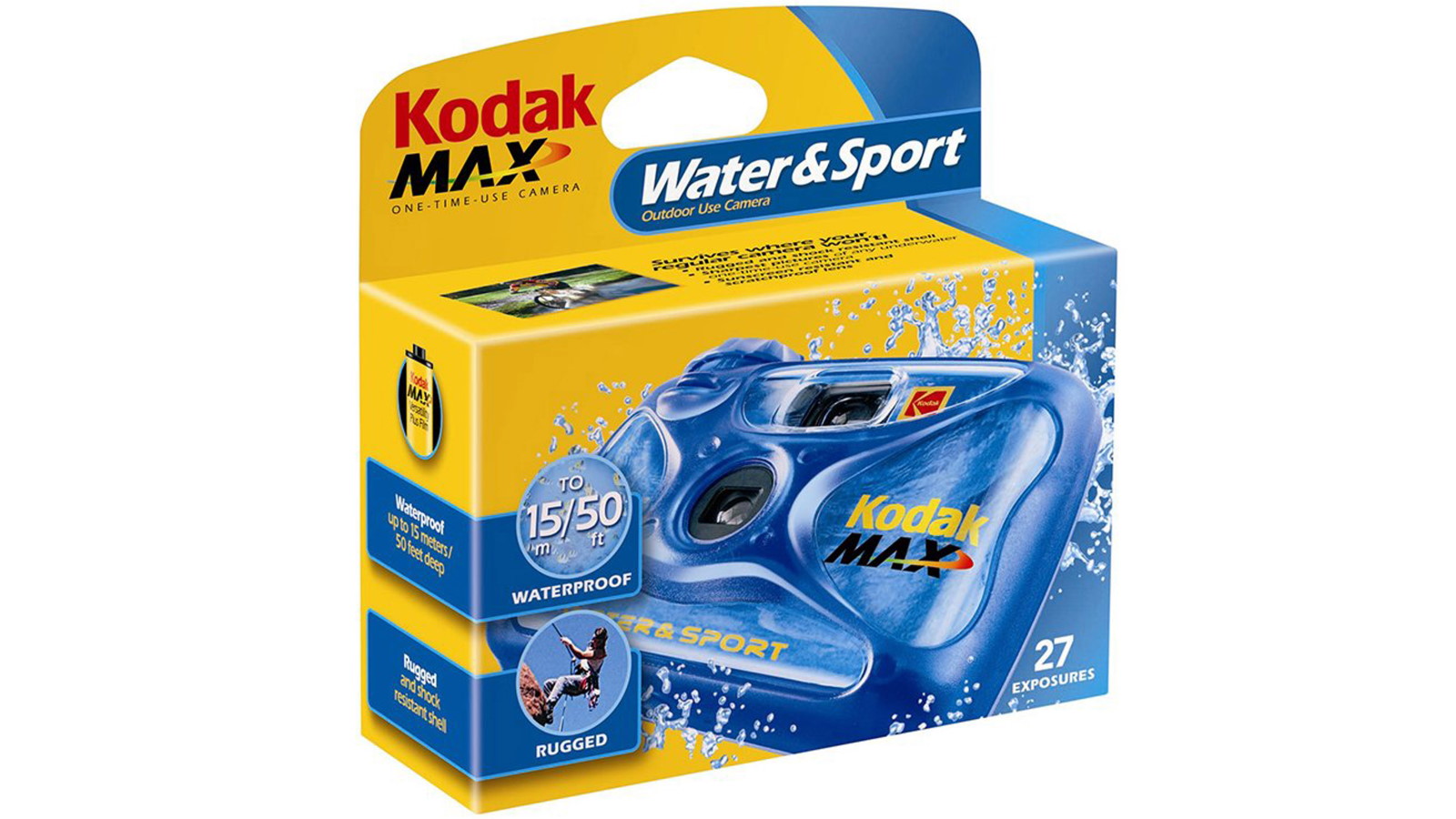 Kodak Max Water Sport 27 Exposure Disposable Film Camera