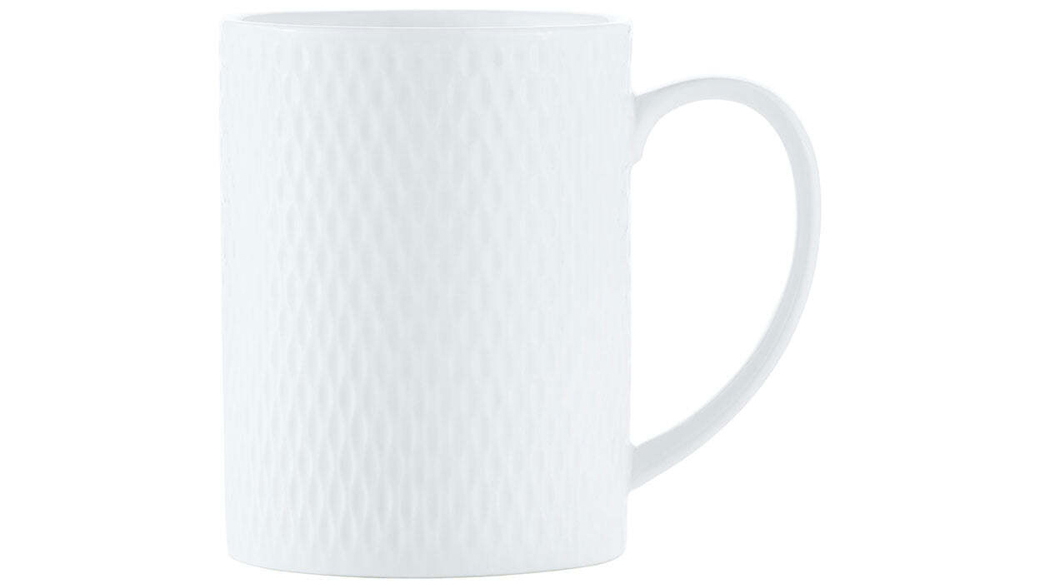 Maxwell and Williams White Basics Diamonds 400ml Straight Coffee Mug