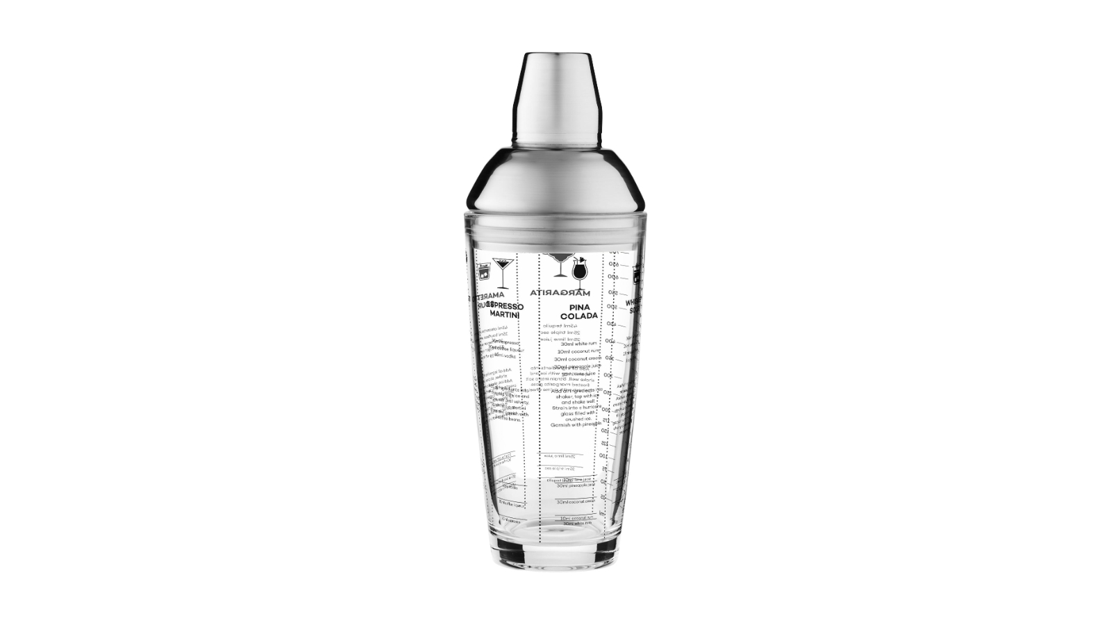 Maxwell and Williams Cocktail Co Glass Recipe Shaker High Quality Durable - 680ml