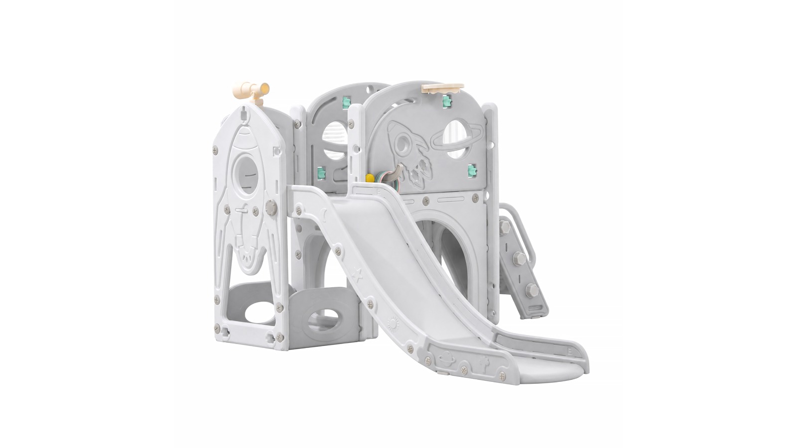 Advwin 8-in-1 Toddler Slide Indoor/Outdoor Playground - Grey
