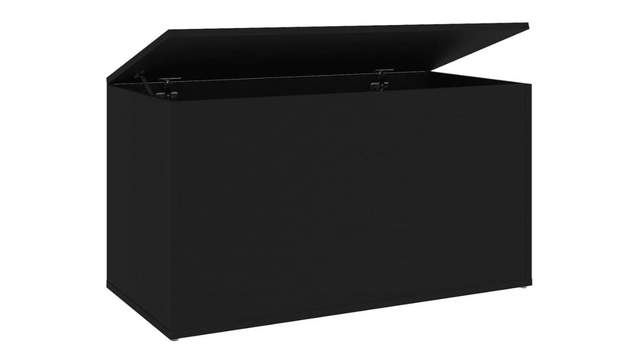 vidaXL 84 x 42 x 46cm Engineered Wood Storage Chest - Black