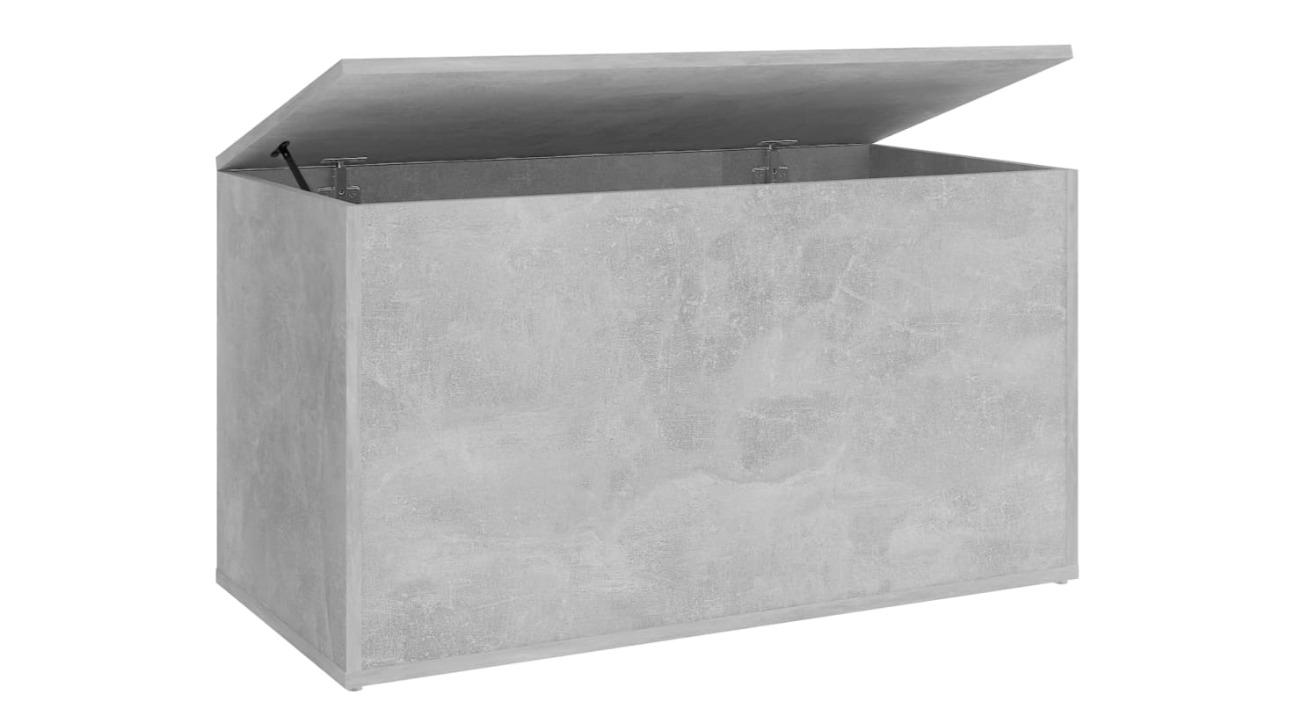 vidaXL 84 x 42 x 46cm Engineered Wood Storage Chest - Concrete Grey