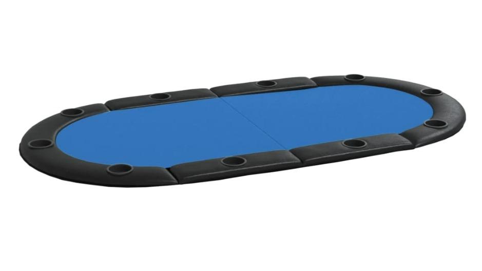 vidaXL 208 x 106 x 3cm 10-Player Folding Poker Tabletop - Blue