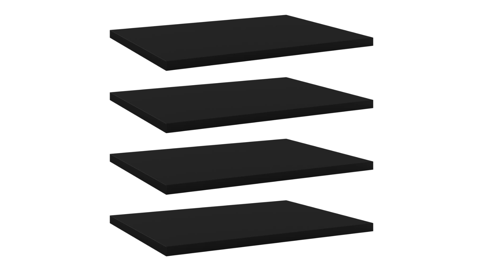 vidaXL 4 Piece Black Engineered Wood Bookshelf Board - 40 x 30 x 1.5cm