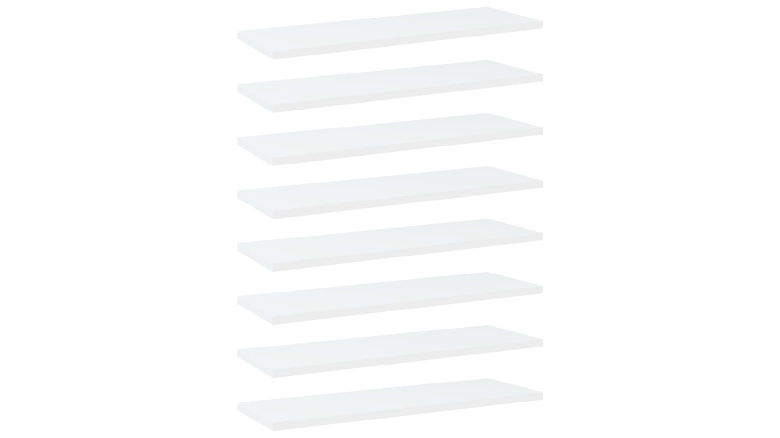 vidaXL 8 Piece White Engineered Wood Bookshelf Board - 60 x 20 x 1.5cm