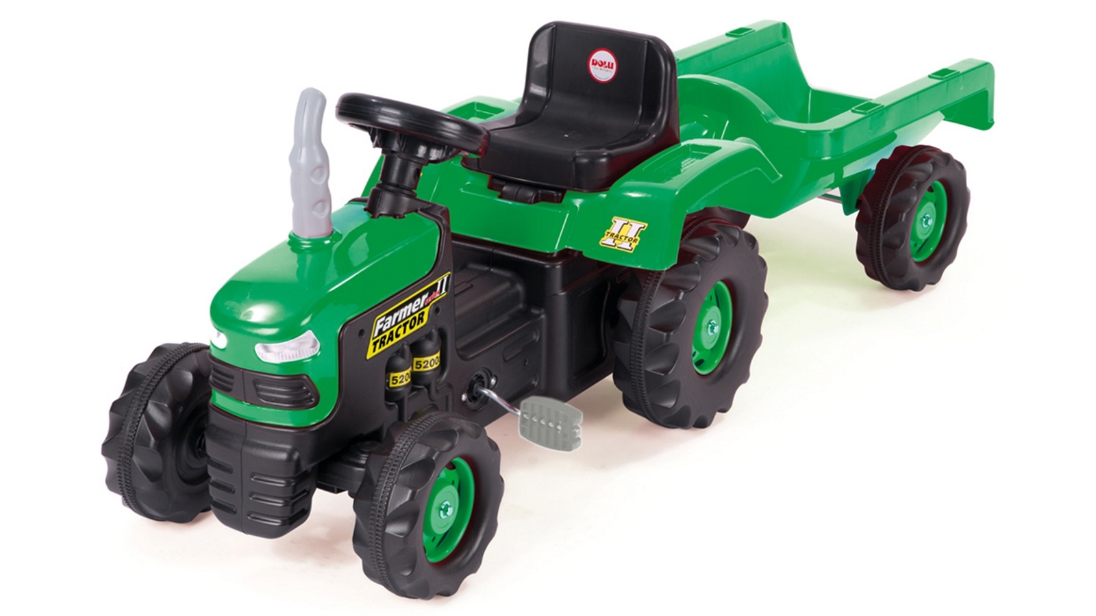 Dolu Pedal Tractor with Trailer Green Harvey Norman