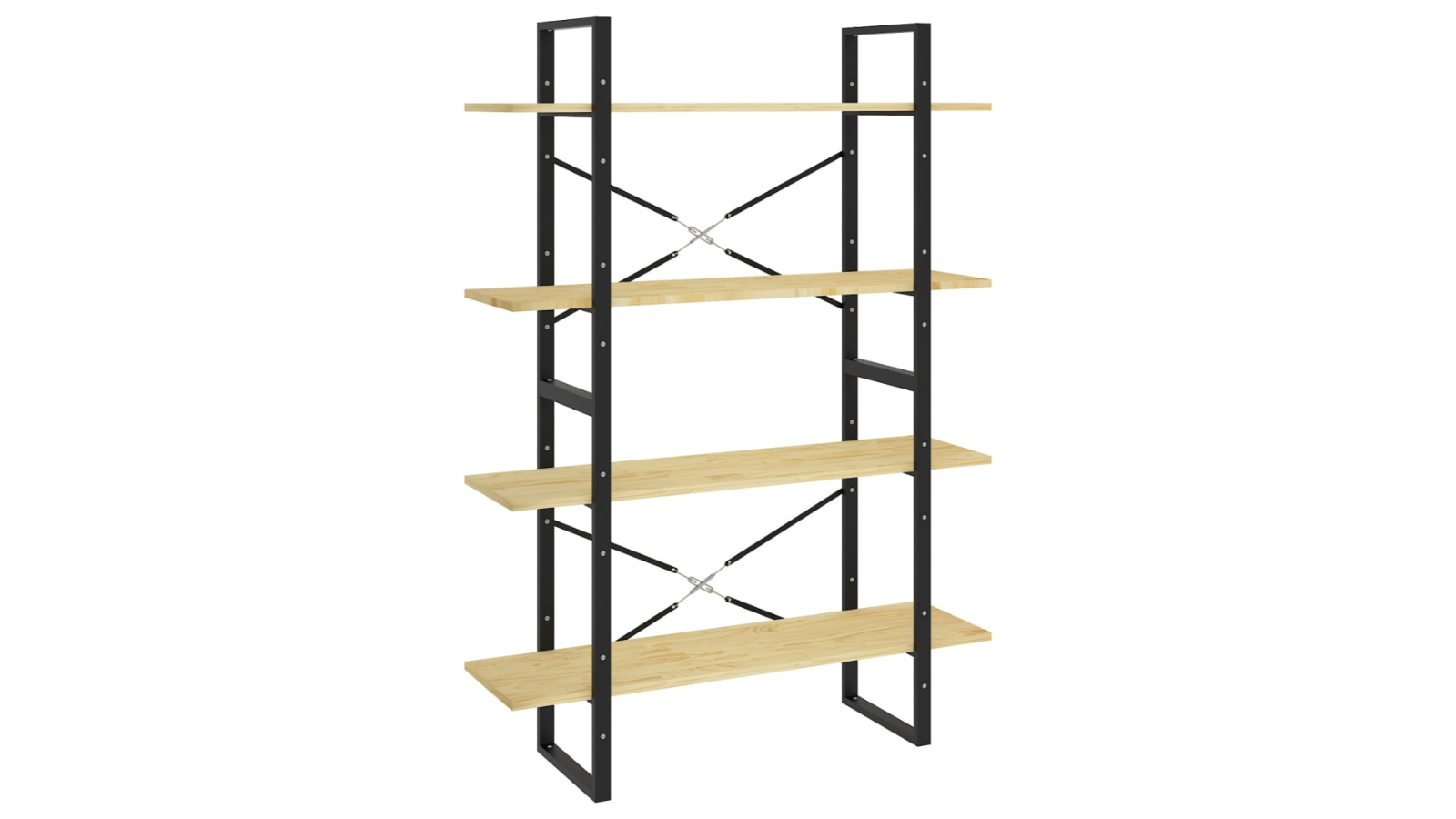 vidaXL 4-Tier Solid Pinewood 100 x 30 x 140cm Book Cabinet