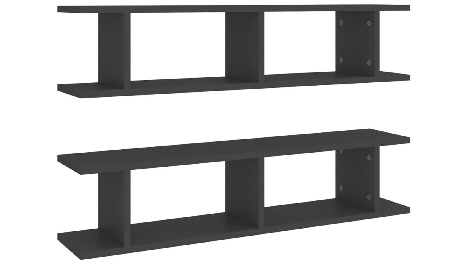 vidaXL 90 x 18 x 20cm Engineered Wood 2 Piece Wall Shelves - Grey