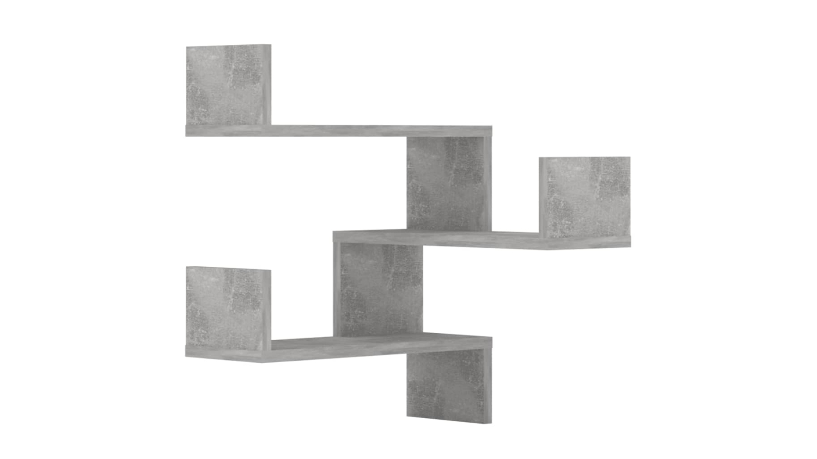 vidaXL 2 Piece Concrete Grey Engineered Wood 40 x 40 x 50cm Wall Corner Shelve