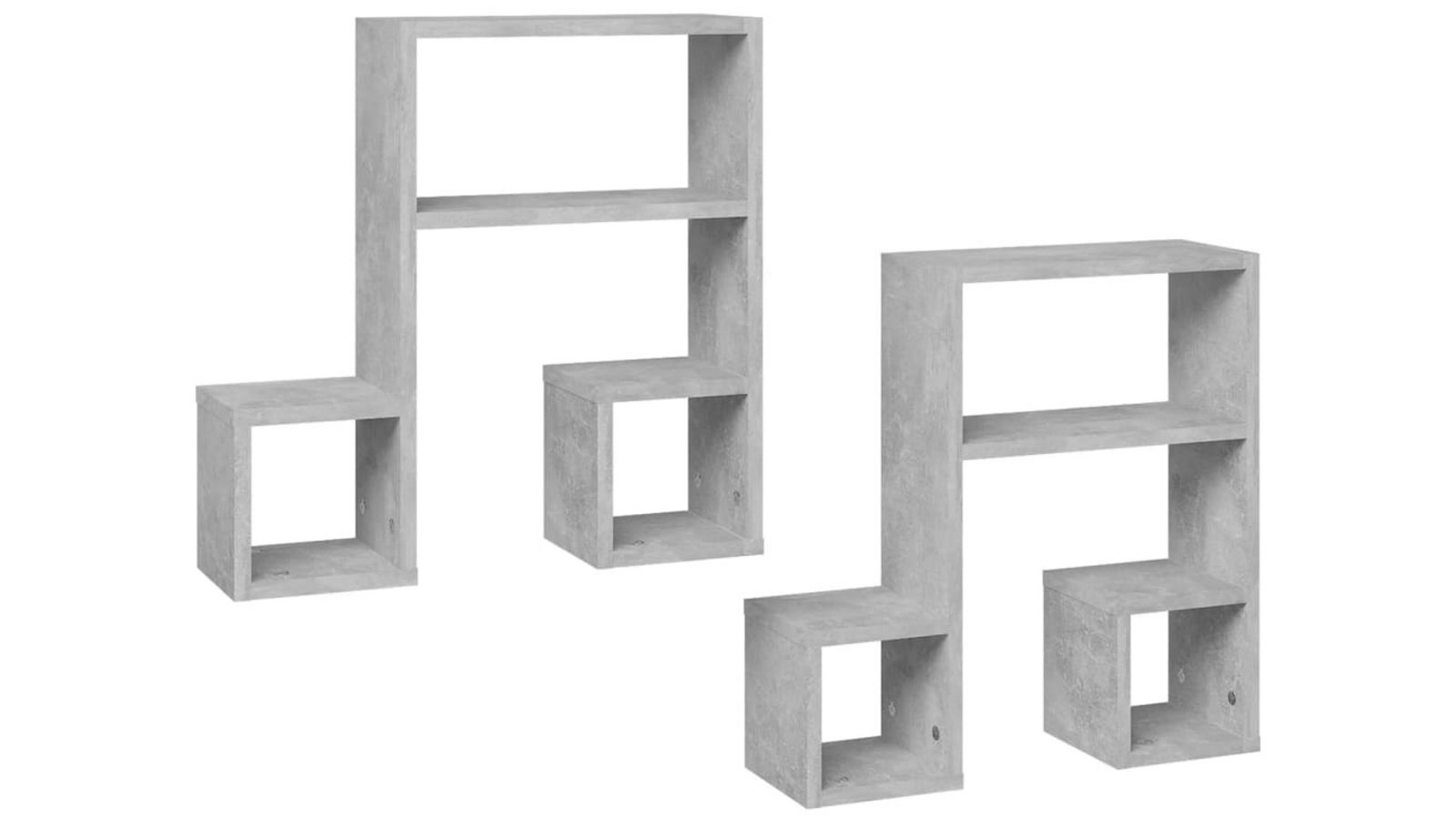 vidaXL 2 Piece Concrete Grey 50 x 15 x 50cm Engineered Wood Wall Shelves