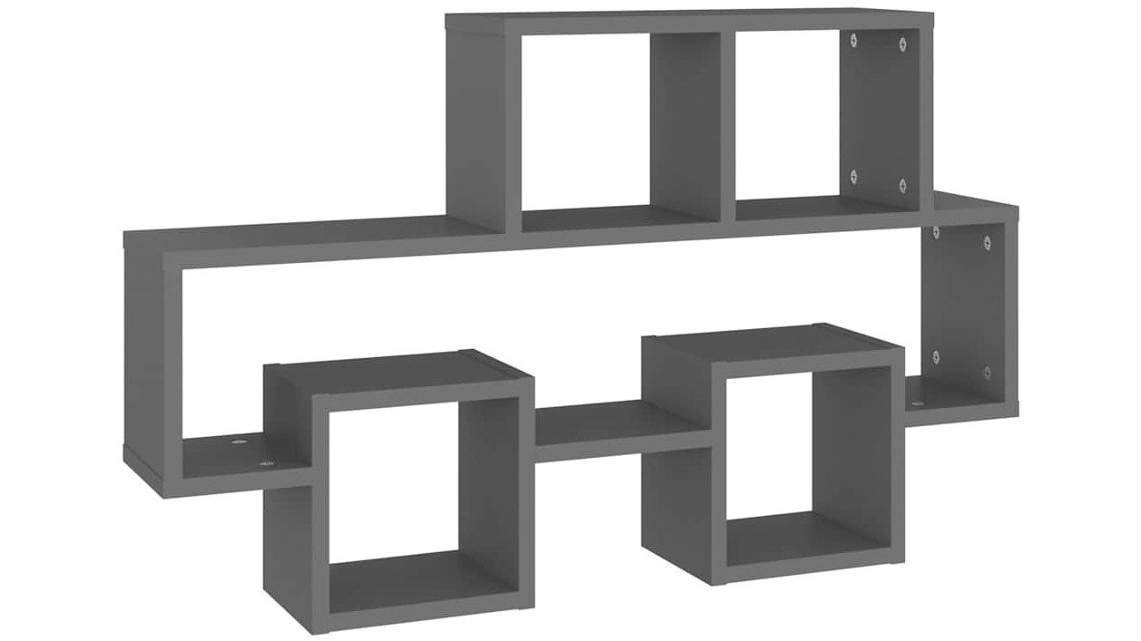 vidaXL Grey Engineered Wood Car-shaped Wall Shelf - 82 x 15 x 51cm