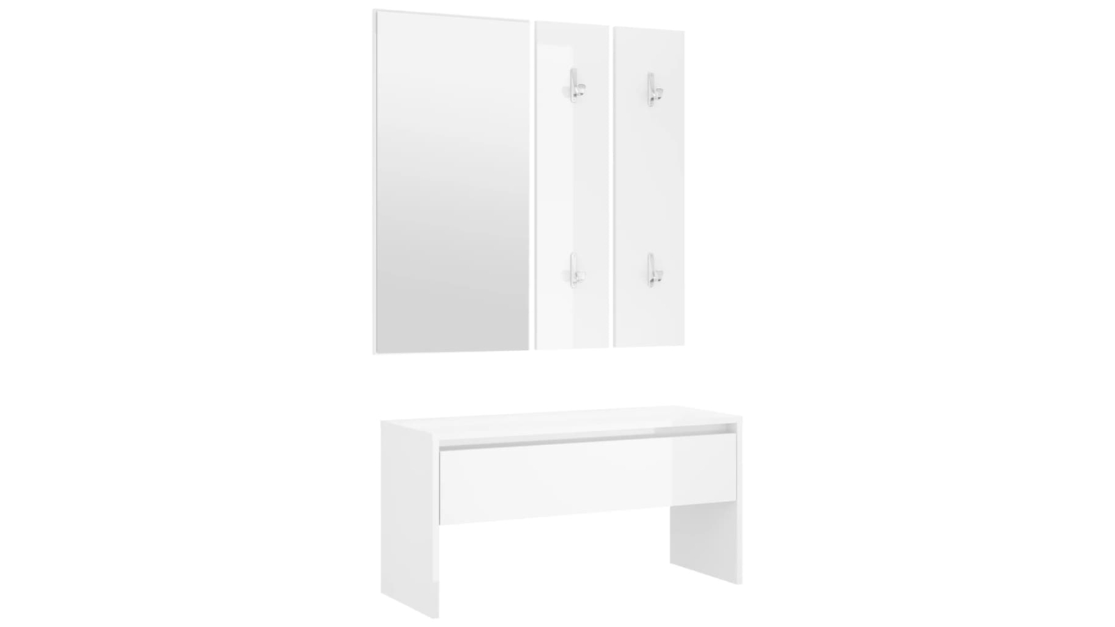 vidaXL Engineered Wood Furniture Set - High Gloss White