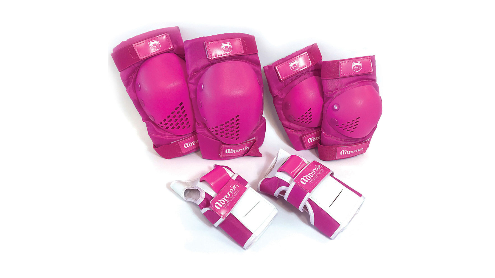Adrenalin 6 Piece Pink Skateboard and Scooter Protection Set for Youth - Large
