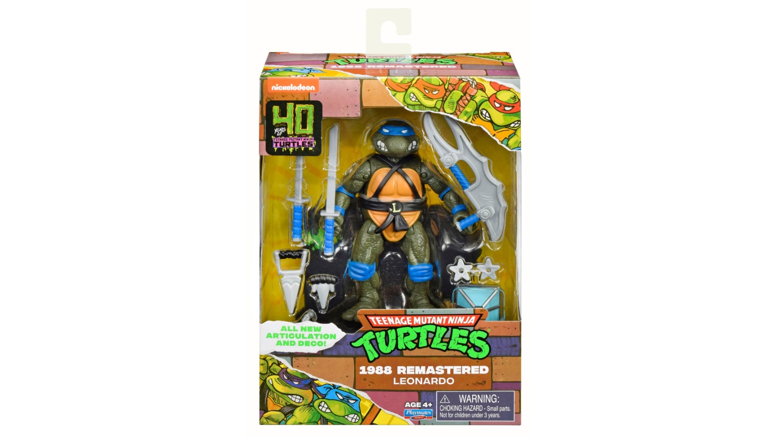 Playmates Toys Teenage Mutant Ninja Turtles 40th Anniversary Leonardo Action Figure