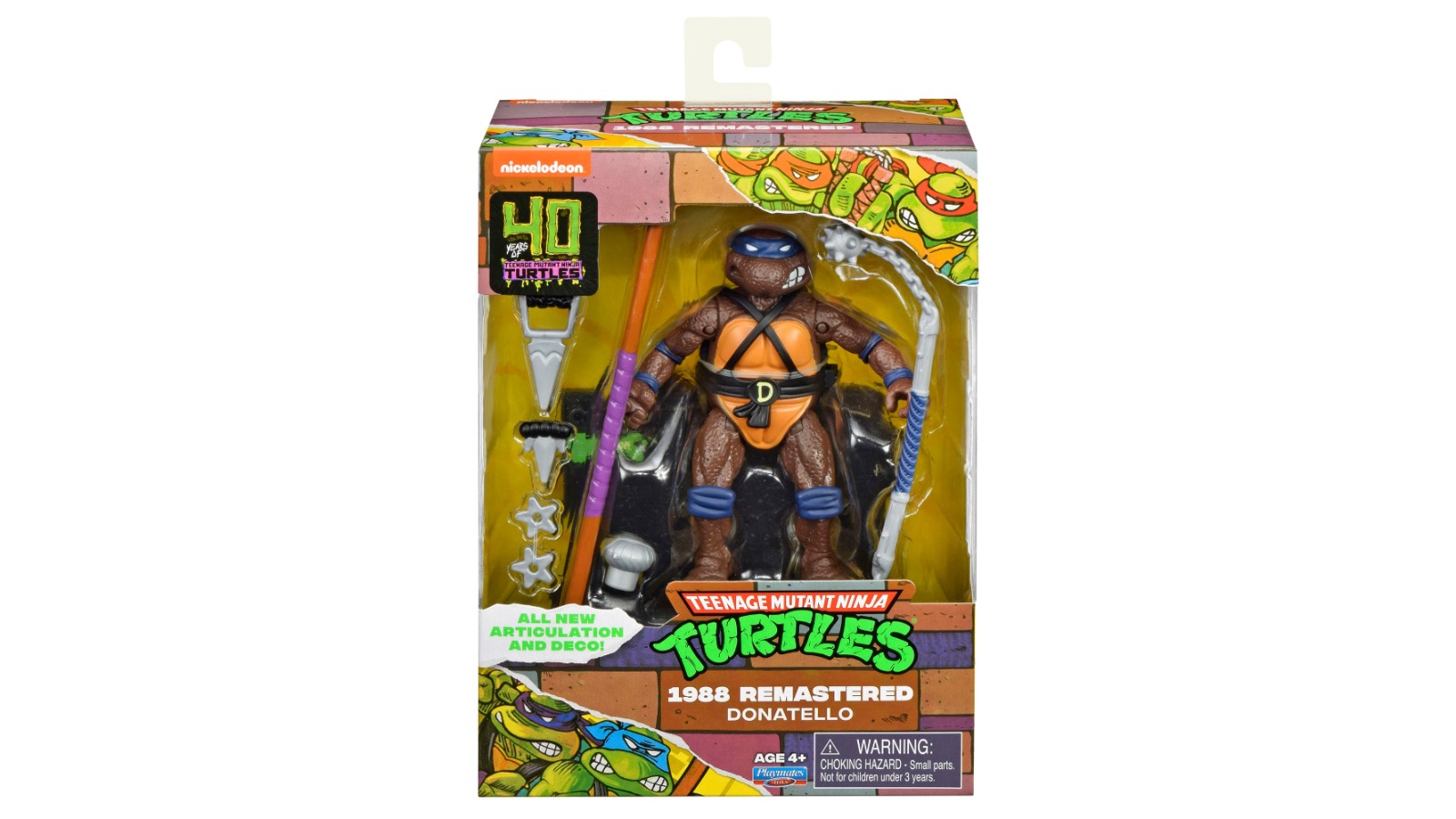 Playmates Toys Teenage Mutant Ninja Turtles 40th Anniversary Donatello Action Figure