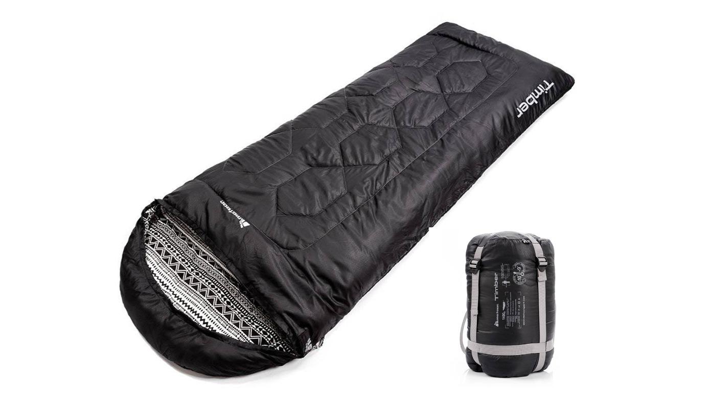 Meteor For The Winners All Season Rectangular Sleeping Bag with Hood - Black