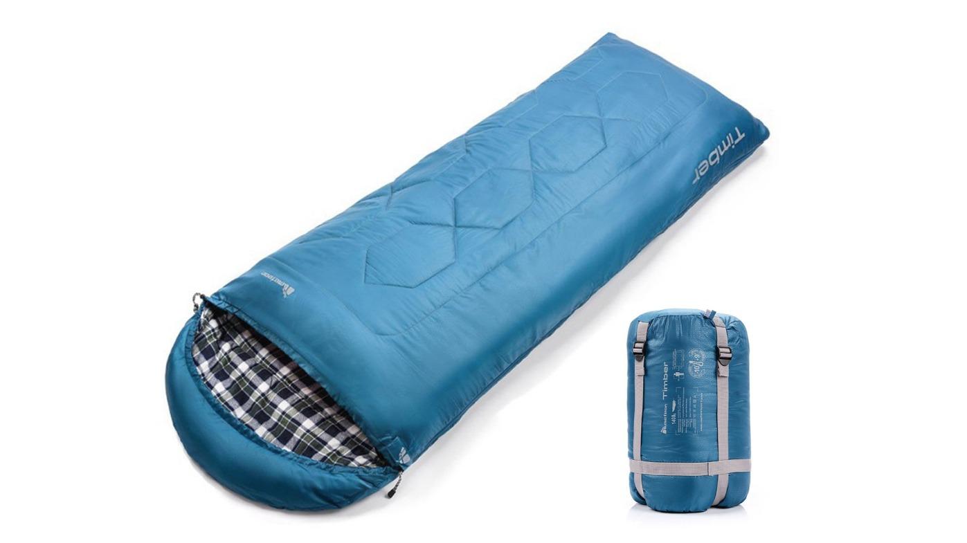Meteor For The Winners All Season Rectangular Sleeping Bag with Hood - Blue