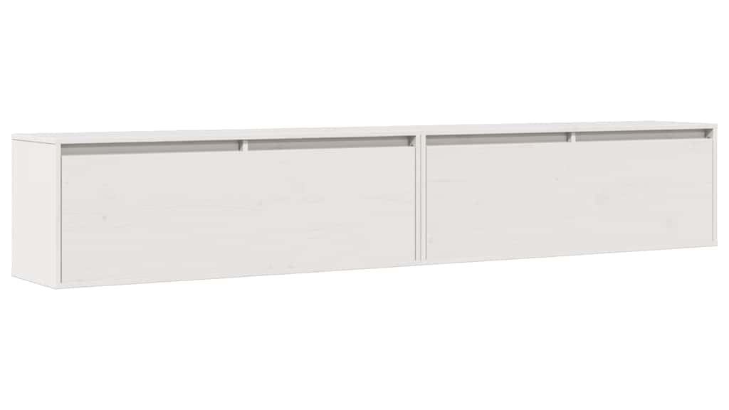 vidaXL 2-Piece White Solid Wood Pine Wall Cabinets - 100 x 30 x 35cm